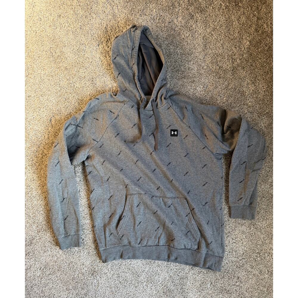 Under Armour Men's Rival Fleece Hoodie All-Over Logo LGT
